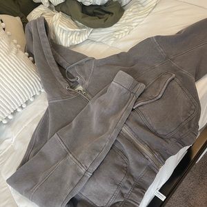 Grey cropped hoodie
